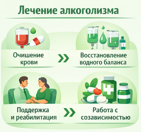 лечение алкоголизма в Сясьстрое этапы